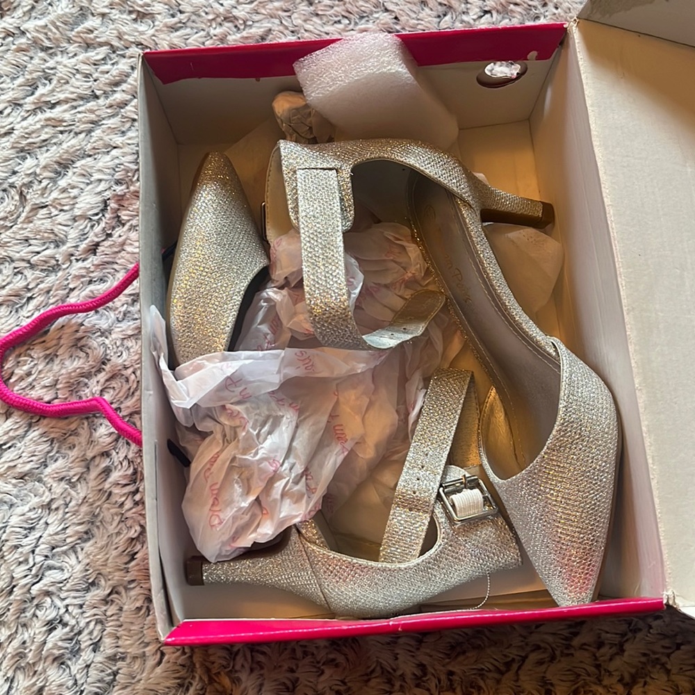 Silver high heels